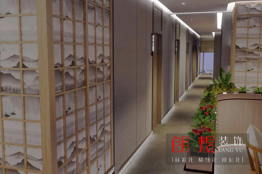 成都云上茶樓會所裝修效果圖-走廊